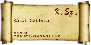 Kátai Szilvia névjegykártya